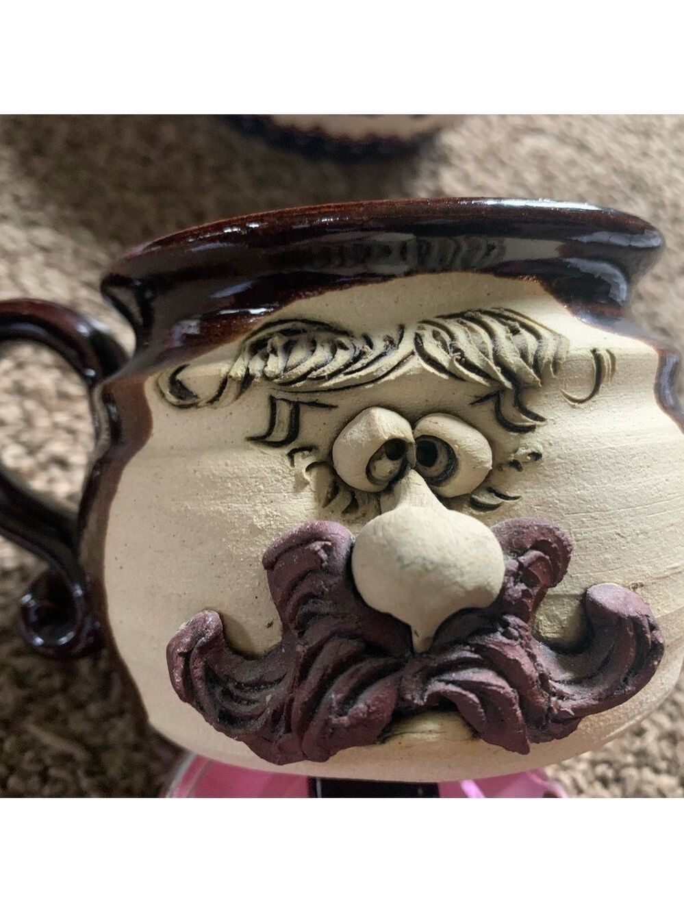 Teigland Bradford Stoneware Mustache Man Mug